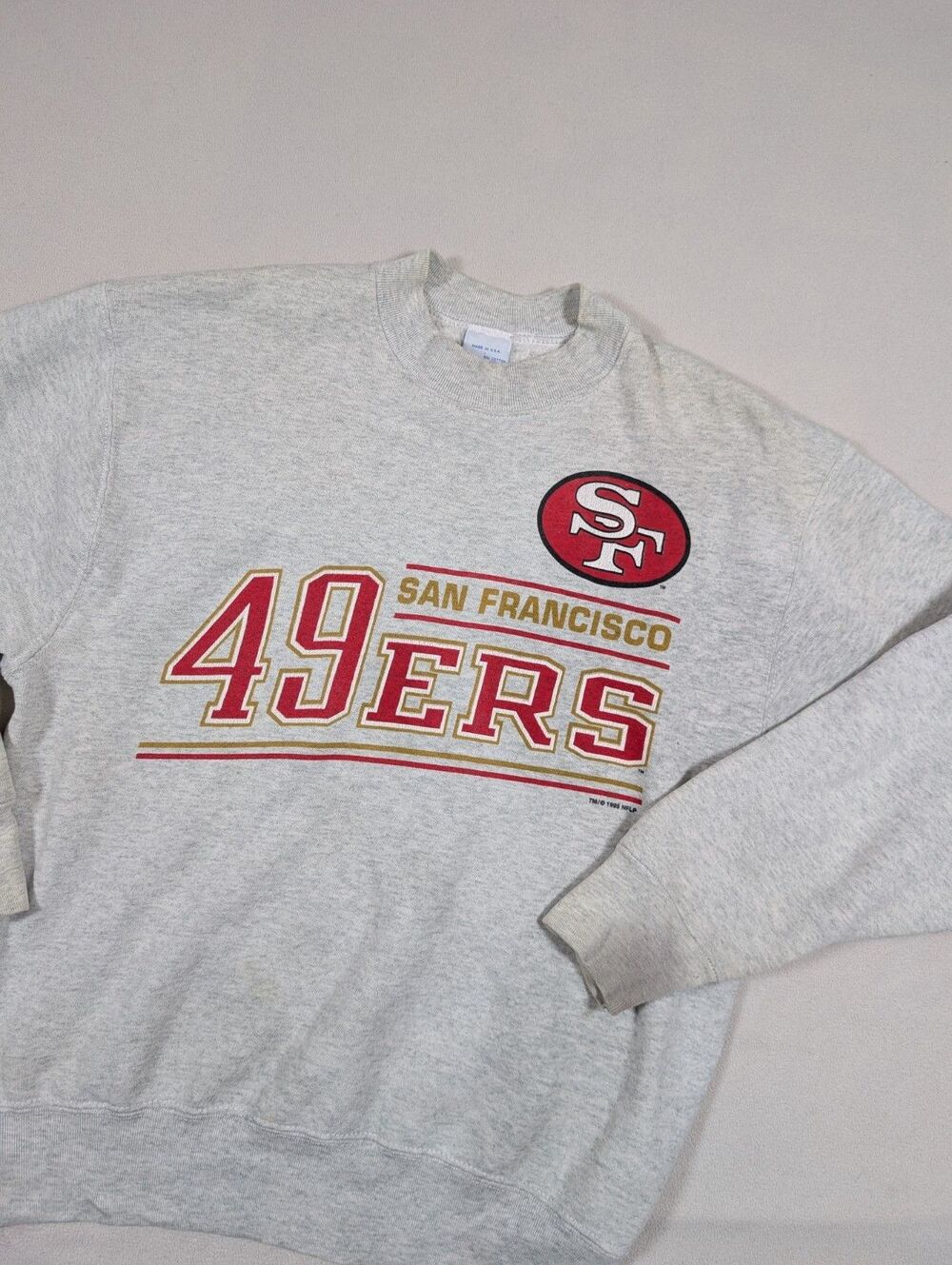 Vintage 1995 Salem Sportswear San Francisco 49ers Gray Sweatshirt Sweater Sz M